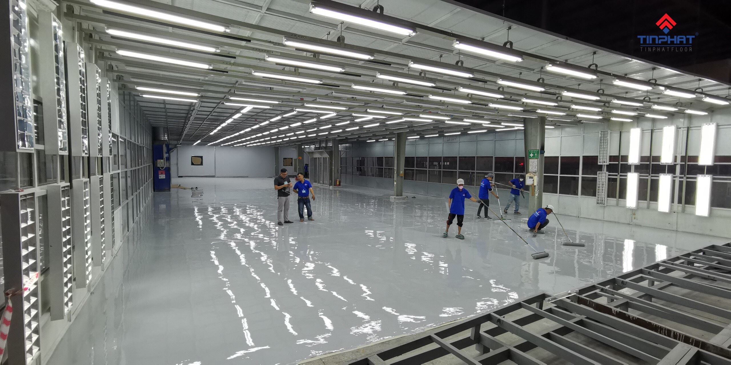 Thi công sơn sàn nhà xưởng
