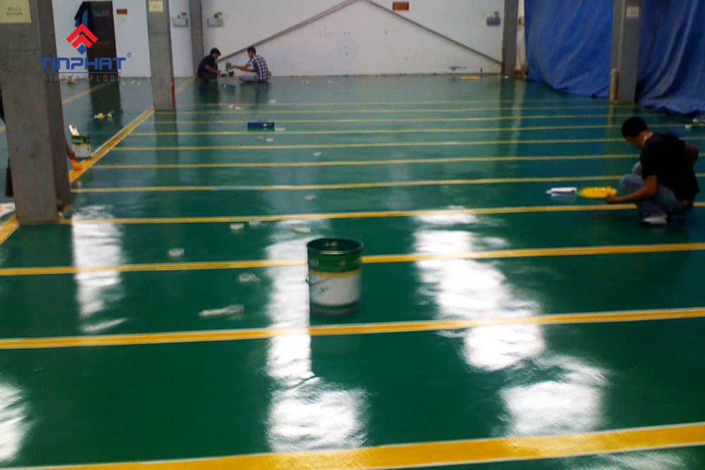 Thi công sơn epoxy nhà máy in nông nghiệp