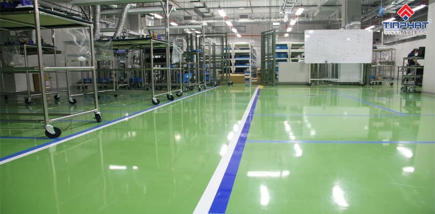 Thi công sơn epoxy xong lớp hoàn thiện nâng cao tính thẩm mỹ