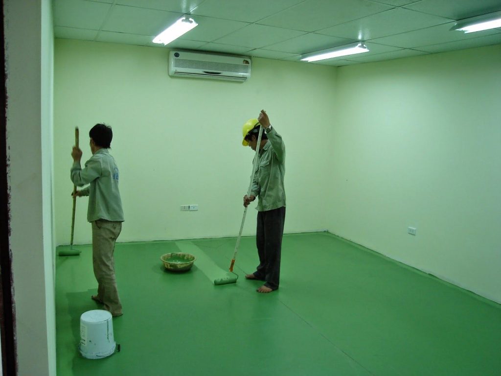 Dòng sơn Epoxy thường được ứng dụng trong việc sơn nền bê tông