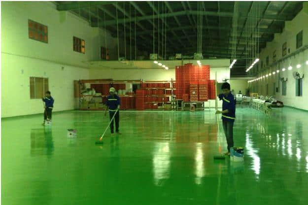 Nhà máy, xí nghiệp cũng là nơi phổ biến sử dụng sơn Epoxy nền nhà