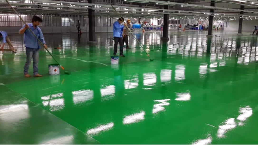 Sơn epoxy được thi công tại nhiều công trình hiện nay