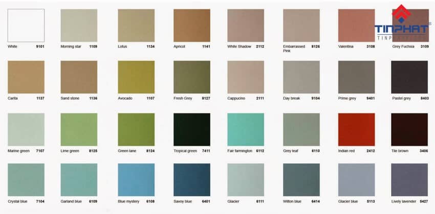 bảng màu sơn epoxy propan