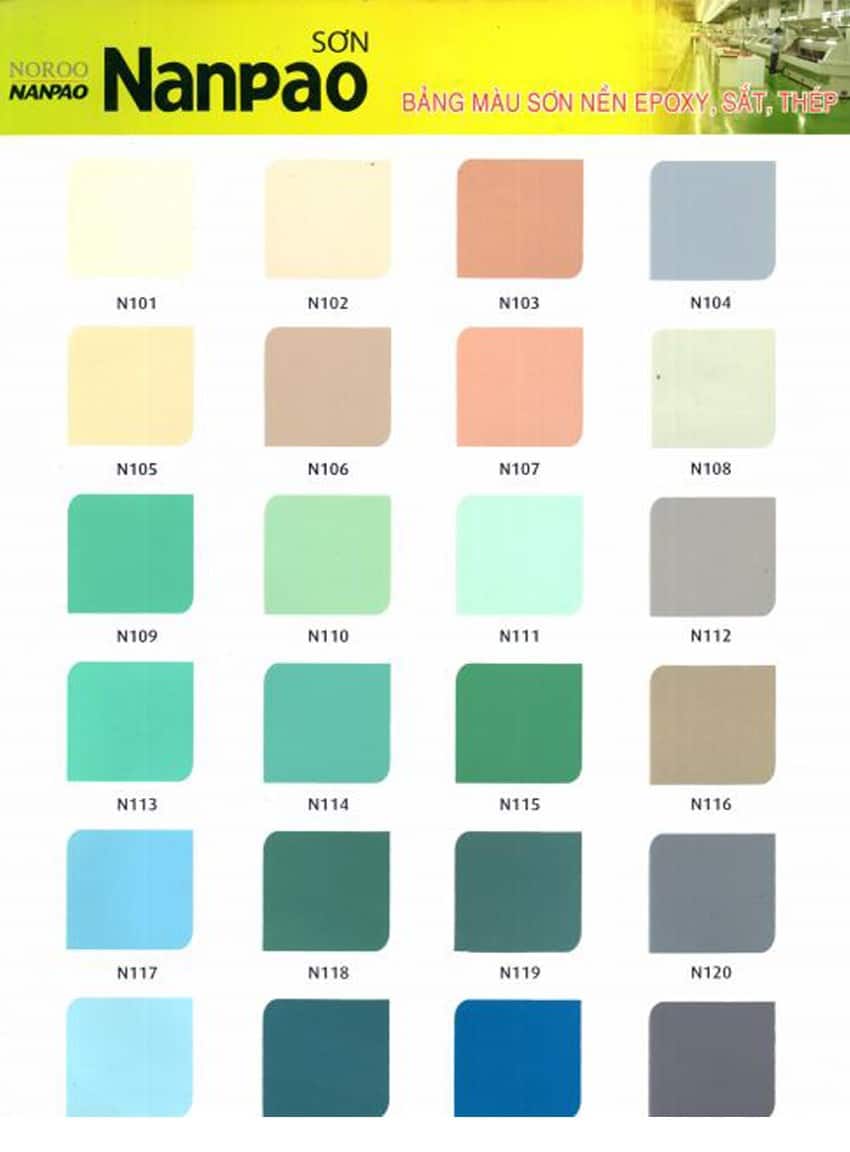 bảng màu sơn epoxy sunday 1