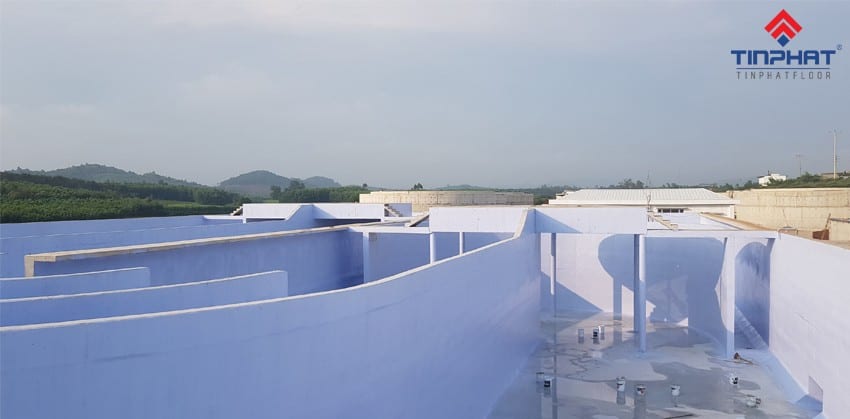 thi công sơn sàn epoxy chống thấm bể xử lý nước thải