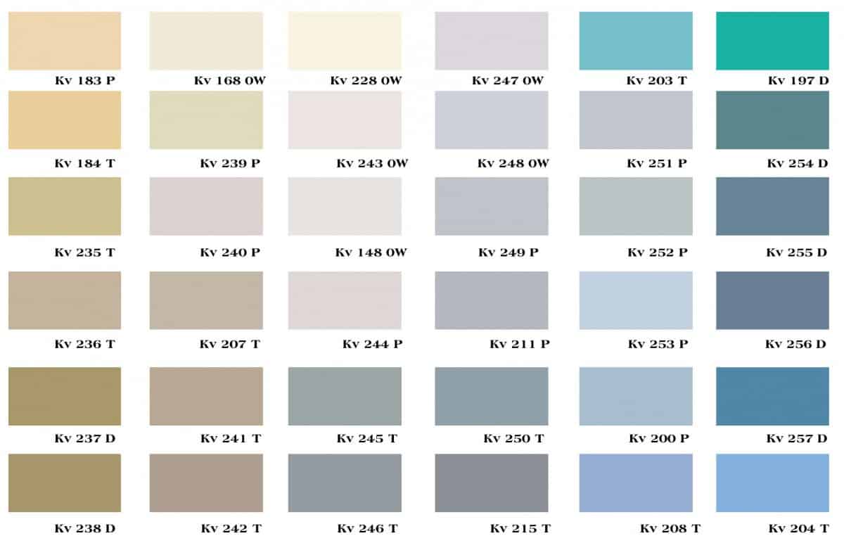 Bảng màu sơn epoxy kova