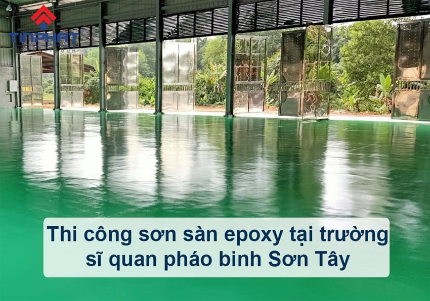 thi công sơn sàn epoxy trường sĩ quan pháo binh sonsanepoxy