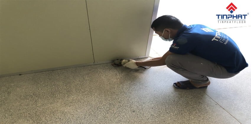 xử lý bề mặt sàn thi công