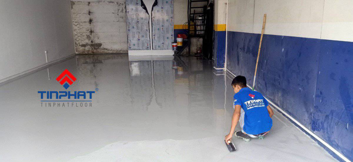 Hoàn thiện thi công sơn epoxy gara xe oto