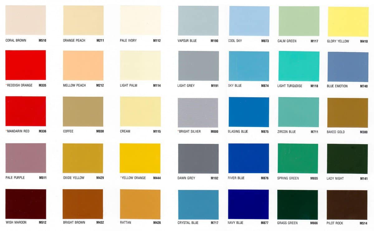 Bảng màu sơn epoxy Toa 