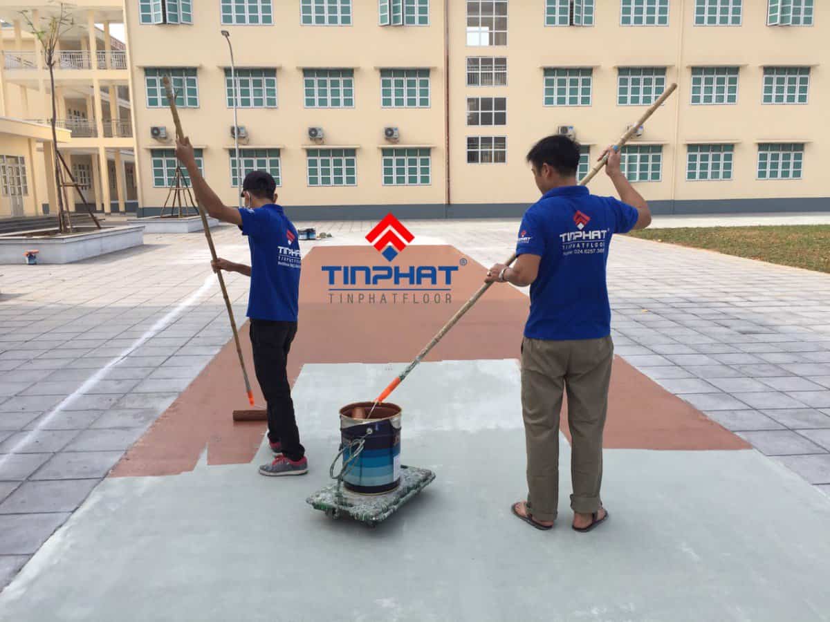 Thi công sơn Epoxy chống trượt khu vực trường học