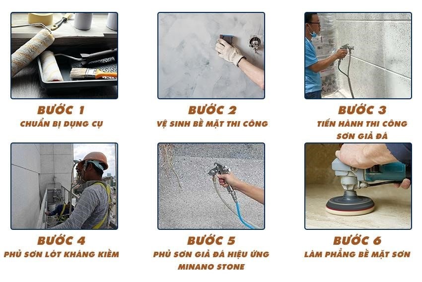 Quy trình thi công sơn Epoxy giả đá