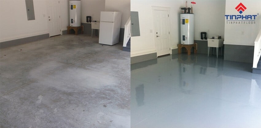 Trước và sau khi thi công sơn Epoxy gốc nước