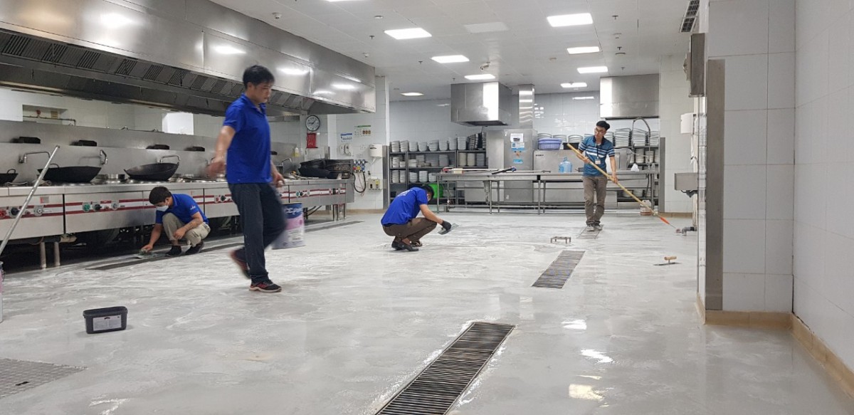Thi công sơn Epoxy sàn nhà xưởng 