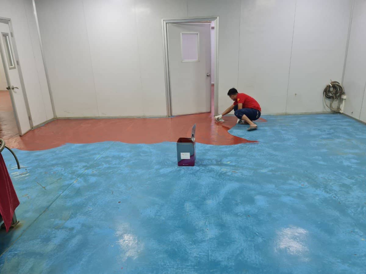 Thi công sơn Epoxy với sàn cũ