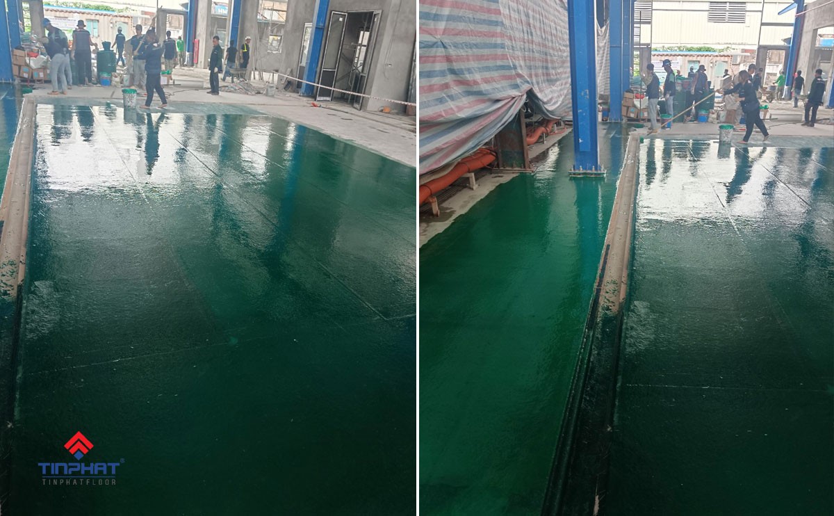 Thi công bọc phủ composite sàn nhà xưởng