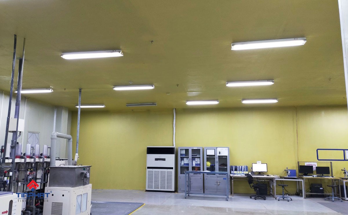 Thi công bọc phủ composite trần nhà máy