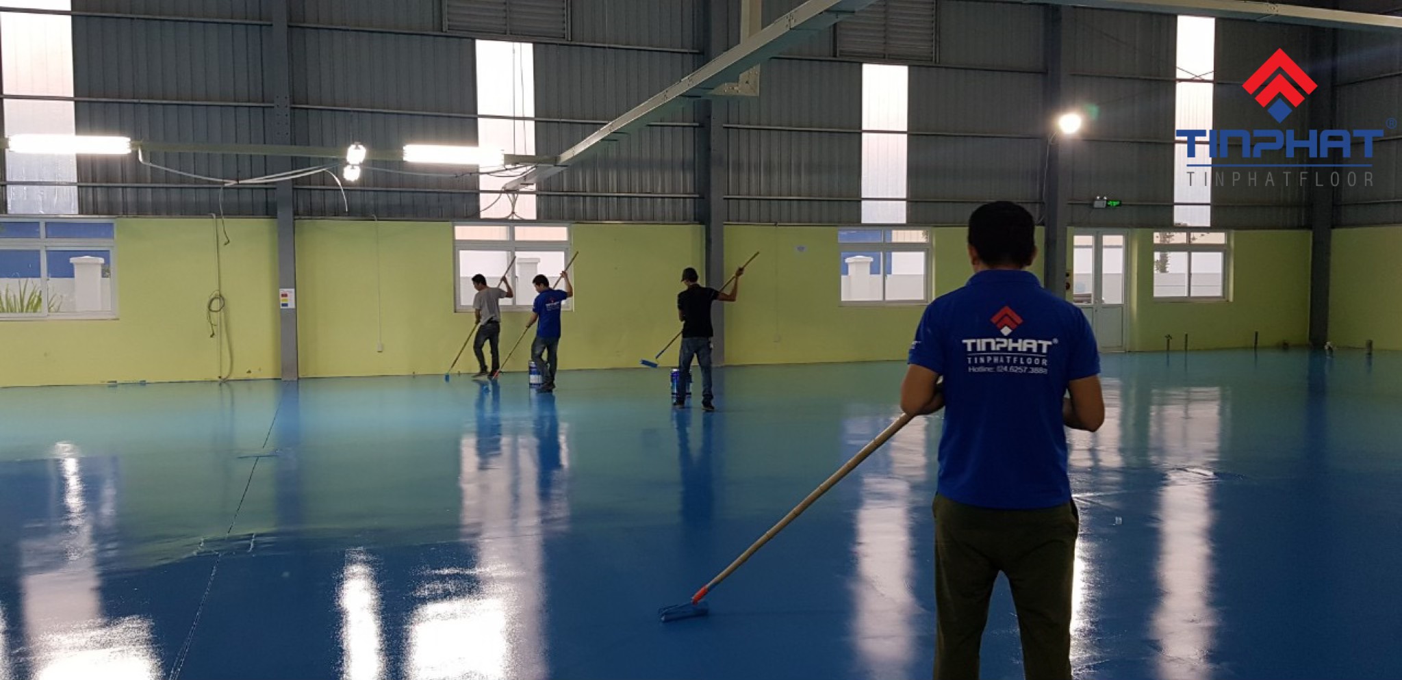 Thi công sơn sàn nhà xưởng
