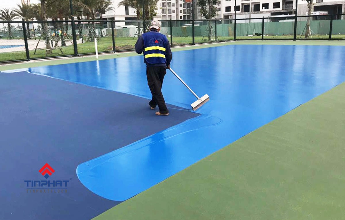 sân bóng chuyền bằng Silicon PU