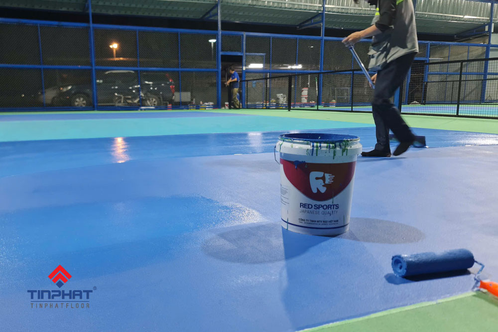 thi công sơn sân pickleball