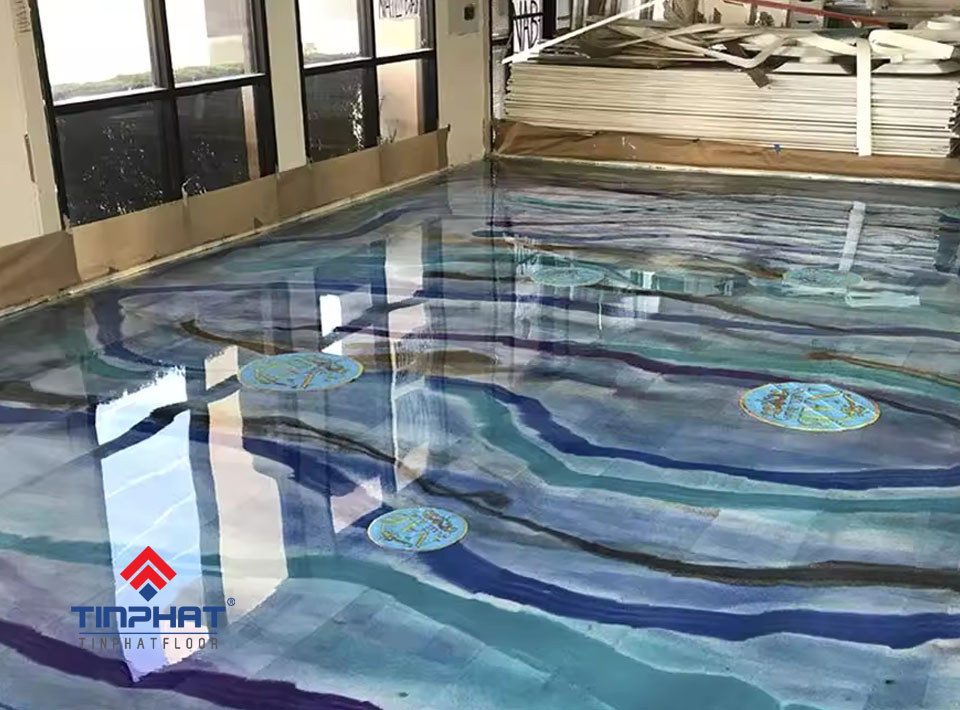 Thi công sàn epoxy trong suốt